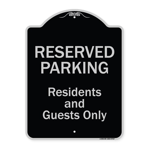 Designer Series-Reserved Parking-Residents And Guests Only, 24" x 18", BS-1824-9767